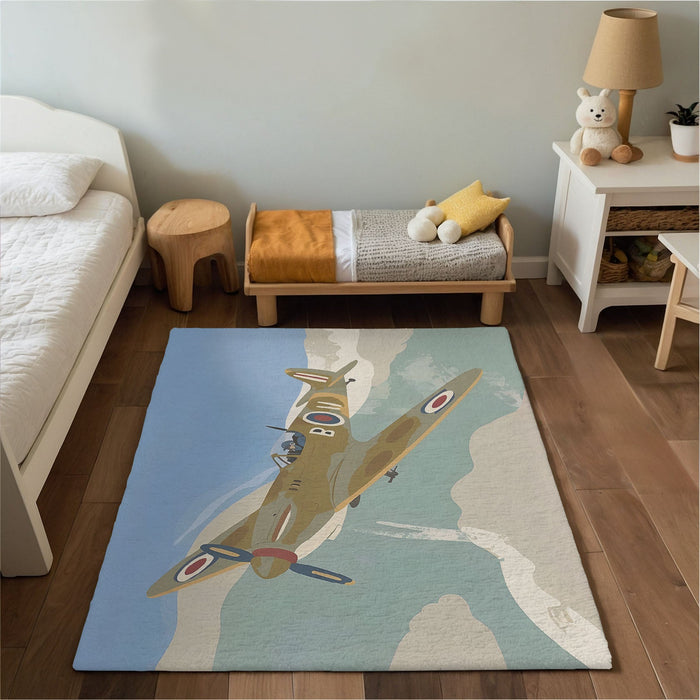 TeepeeJoy Kids and Nursery Airplane Area Rug - Ace Flyer