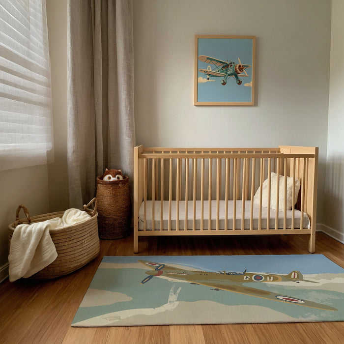 TeepeeJoy Kids and Nursery Airplane Area Rug - Ace Flyer