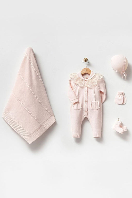 THA Dressing Adrian Pink Knit Newborn Coming Home Set (5 pcs)