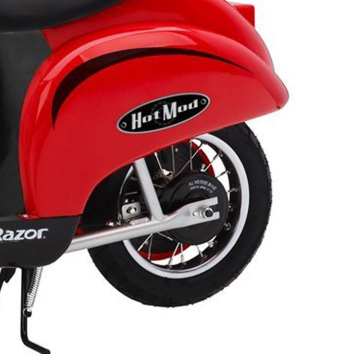 Razor Pocket Mod Miniature Euro 24V Electric Kids Ride On Retro Scooter, Red