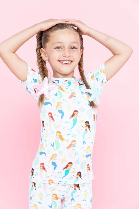 Bird & Bean Mermaid Magic Bamboo Short PJ Set