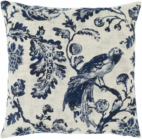 Hauteloom Agricola Navy Floral Bird Throw Pillow