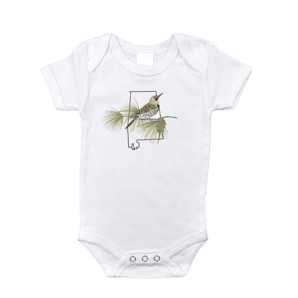 Little Hometown Alabama Pine Baby Onesie