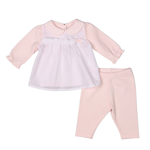 Bebe Sweeny ALMA | Girls Pink & White Organic Cotton Babygrow