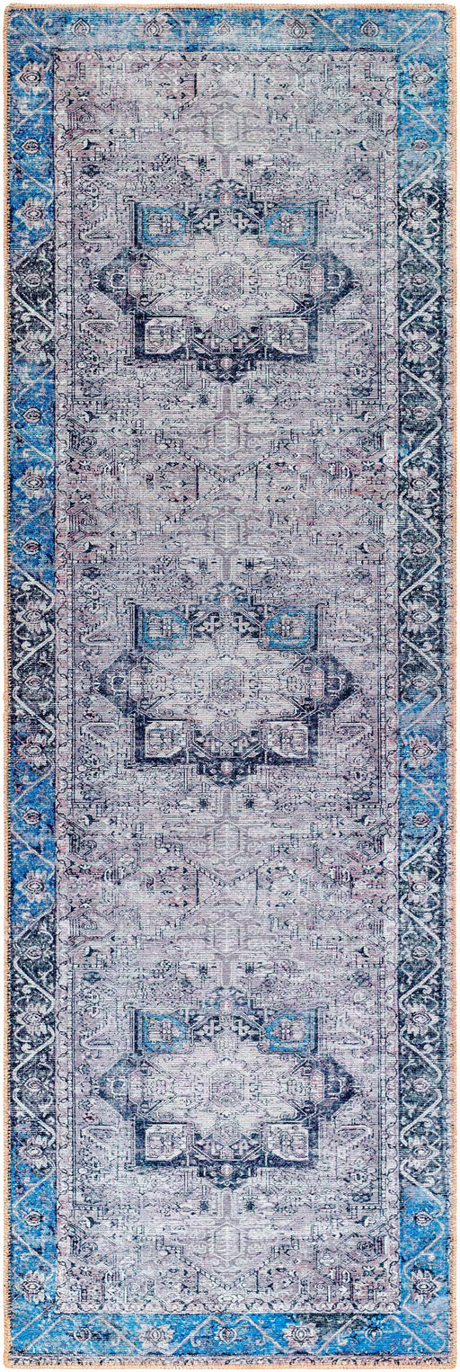 Hauteloom Rosman Blue&Beige Washable Area Rug