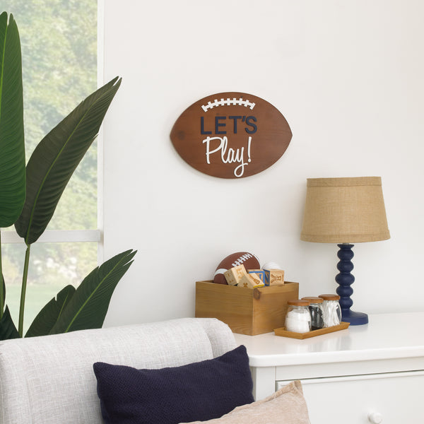 Little Love by NoJo Football Shaped Wood Wall Décor