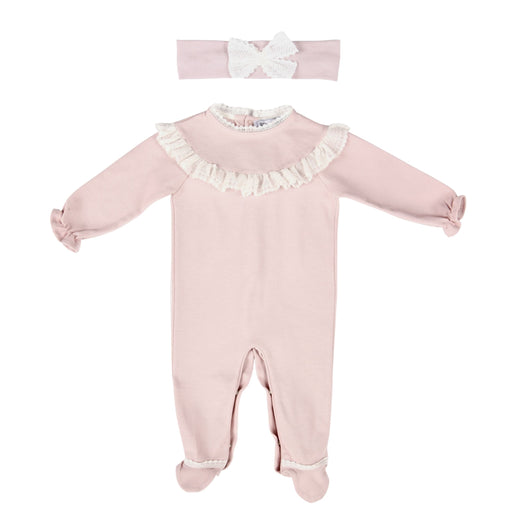 Bebe Sweeny ANAIS | Girls Pink Cotton Babygrow Set (2)