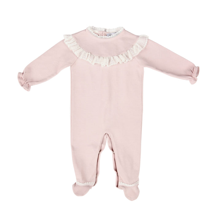 Bebe Sweeny ANAIS | Girls Pink Cotton Babygrow