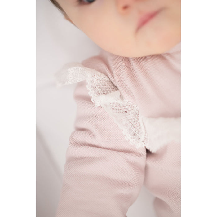 Bebe Sweeny ANAIS | Girls Pink Cotton Babygrow