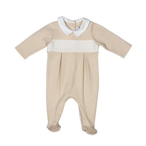 Bebe Sweeny ANDY | Baby Boys Beige Organic Cotton Babygrow