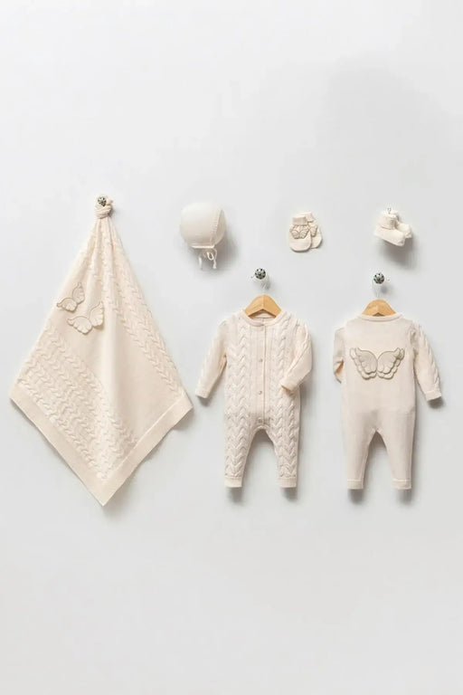 THA Dressing Angel Cream Newborn Knitwear Coming Home Set (5 pcs)