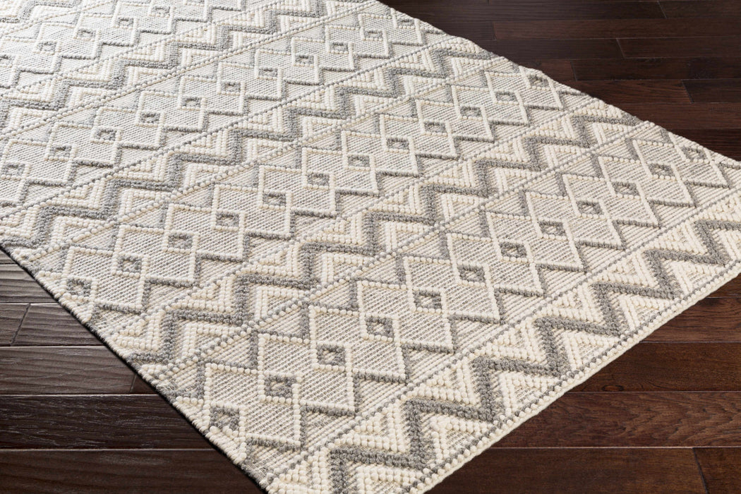 Hauteloom Whittington Gray&Cream Wool Rug - Clearance