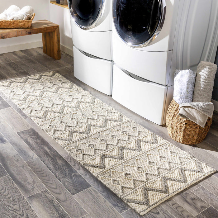 Hauteloom Whittington Gray&Cream Wool Rug - Clearance