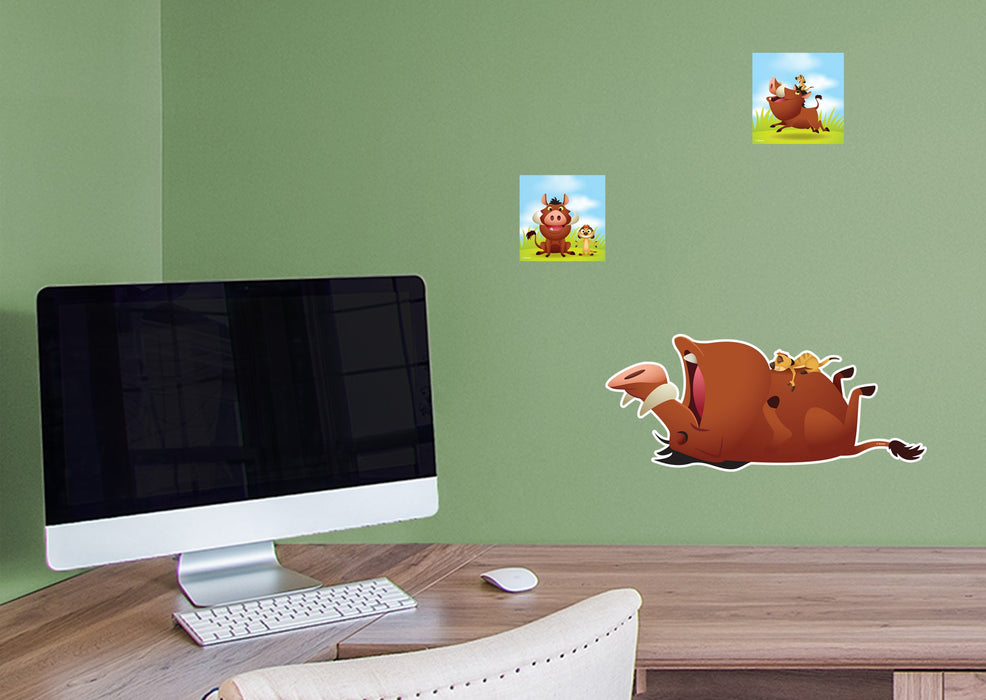 Fathead The Lion King: Timon and Pumba Kids Nap Time - Officially Licensed Disney Removable Wall Adhesive Decal