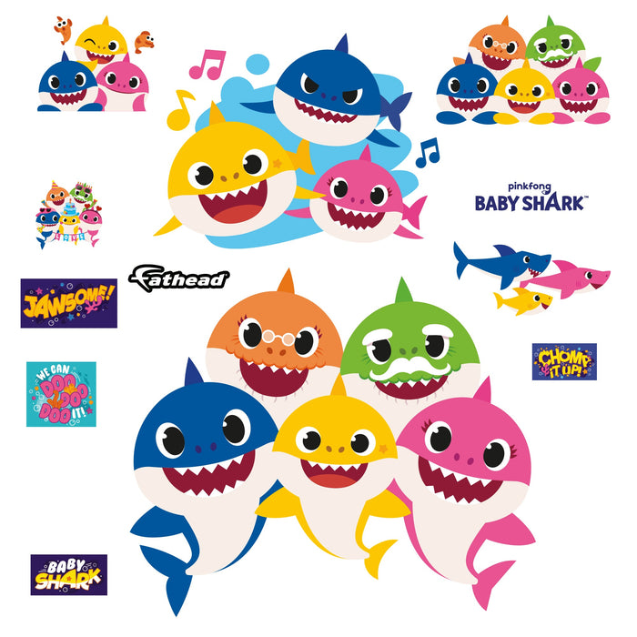 Fathead Baby Shark: Family RealBig - Officially Licensed Nickelodeon Removable Adhesive Decal