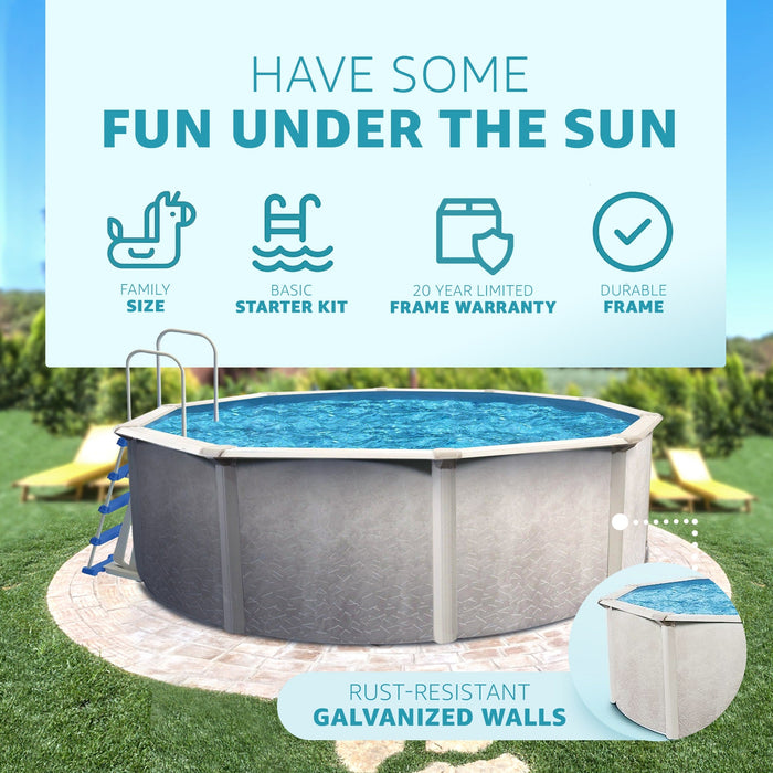 Aquarian Phoenix 24' x 52" Above Ground Swimming Pool with Pump and Ladder