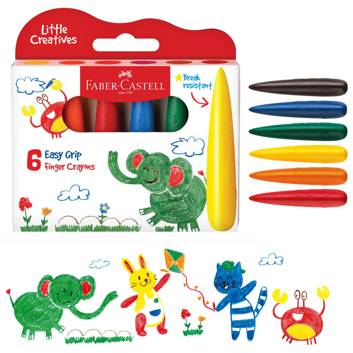 Faber-Castell 6 Count Little Creatives Easy Grip Crayons