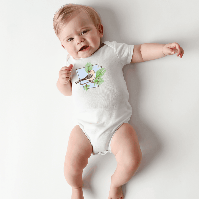 Little Hometown Arkansas Pine Baby Onesie