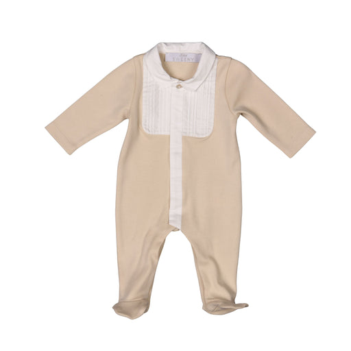 Bebe Sweeny ARTHUR | Baby Boys Beige Organic Cotton Babygrow