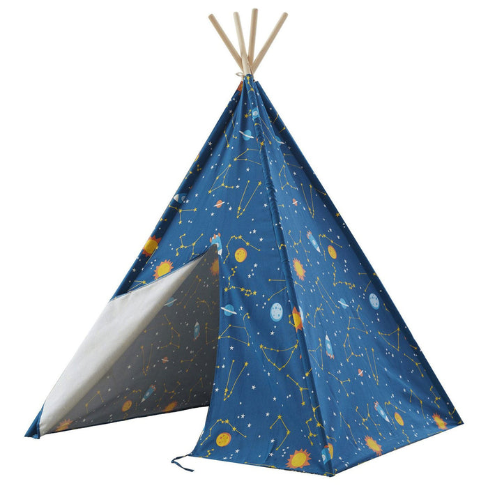 Wonder&Wise Glow in the Dark Starry Sky Indoor Kids Foldable Canvas Teepee Tent