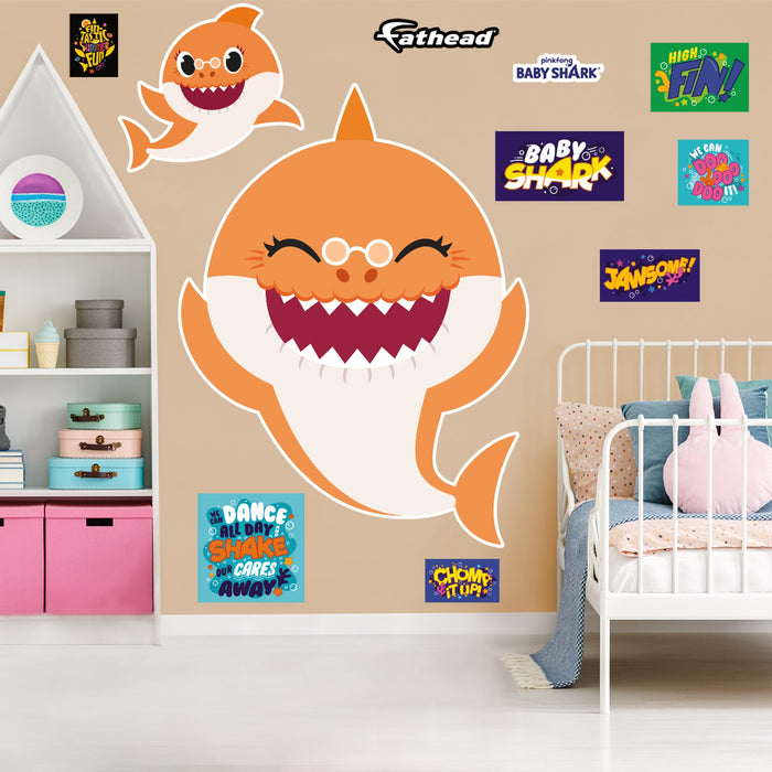 Fathead Baby Shark: Grandma Shark RealBig - Officially Licensed Nickelodeon Removable Adhesive Decal