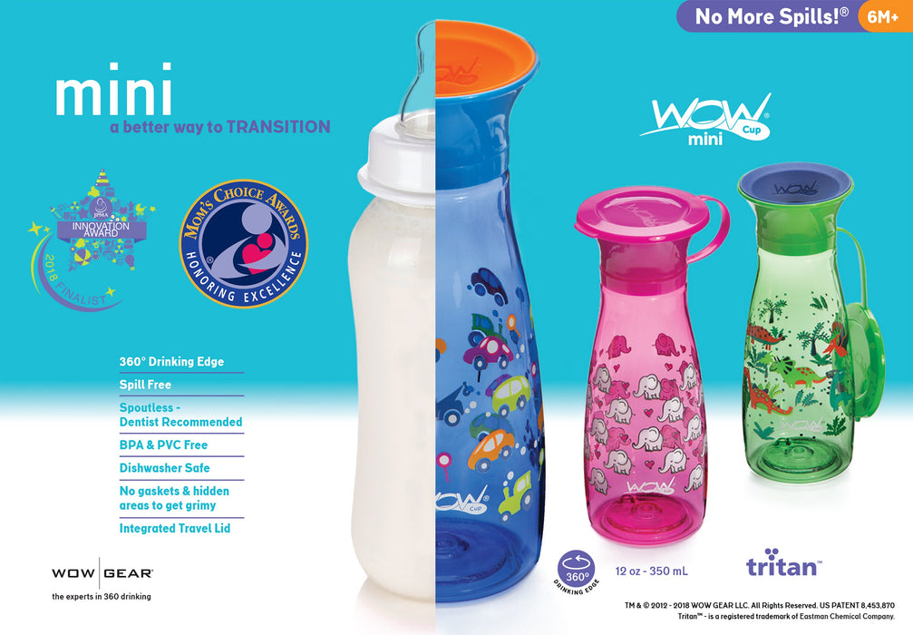 WOW CUP Mini - Blue Cars, 12 oz/350 ml