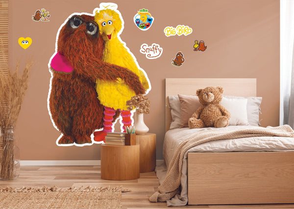 Fathead Snuffleupagus and Big Bird RealBig - Officially Licensed Sesame Street Removable Adhesive Decal