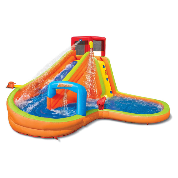 Banzai Lazy River Inflatable Outdoor Adventure Water Park Slide and Splash Pool