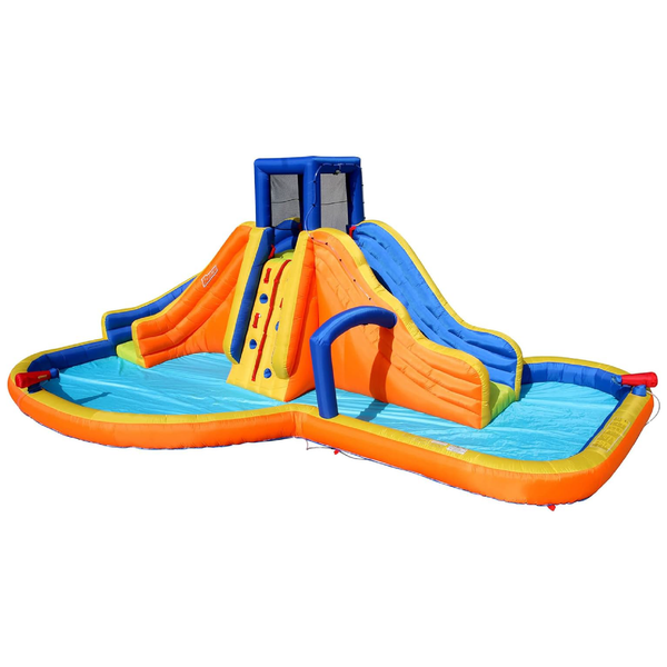 Banzai Rapid Falls Dual Slides Outdoor Water Park Climbing Rope Lagoon, Ages 5+