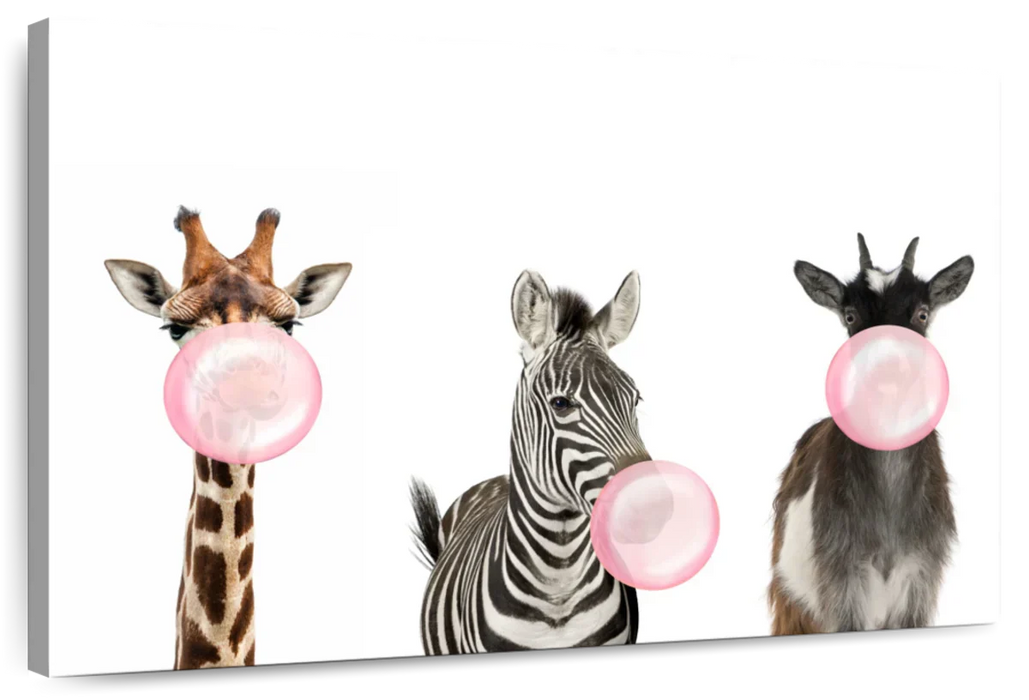 ElephantStock Bubble Gum Safari Animals Wall Art