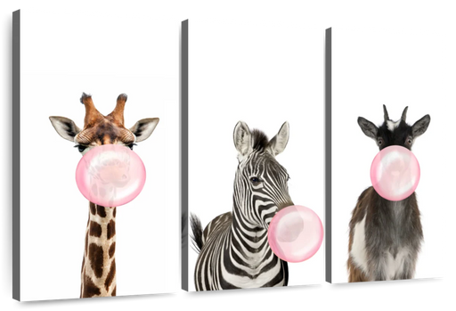 ElephantStock Bubble Gum Safari Animals Wall Art