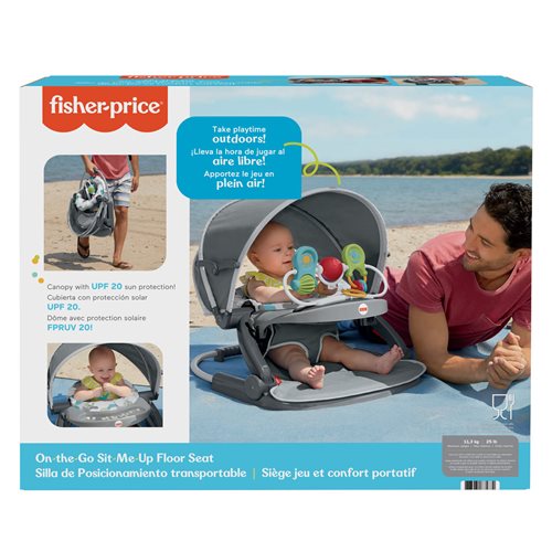 Fisher Price Sit-Me-Up On-the-Go Floor Seat in Grey