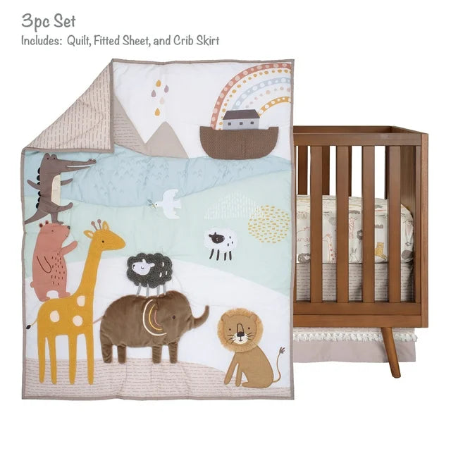 Lambs & Ivy Baby Noah 3-Piece Animals/Ark Baby Crib Bedding Set