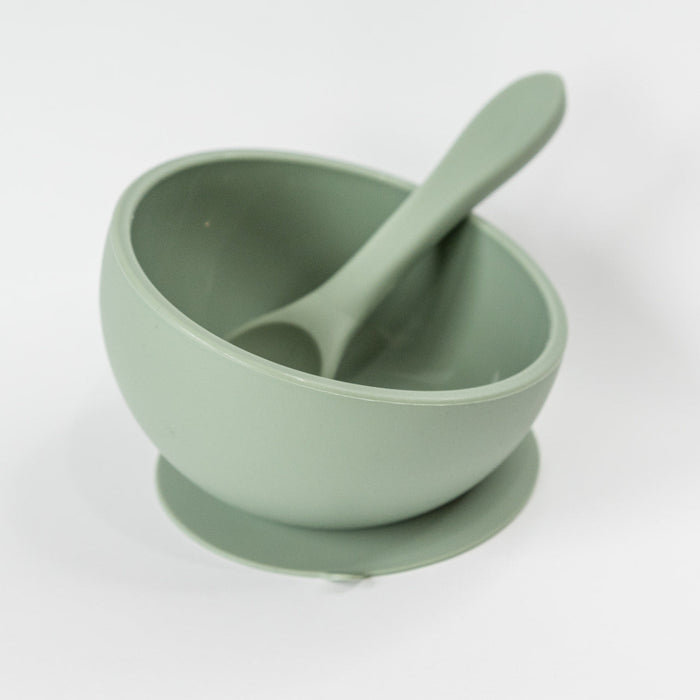 Babeehive Goods Sage Suction Bowl and Spoon Set