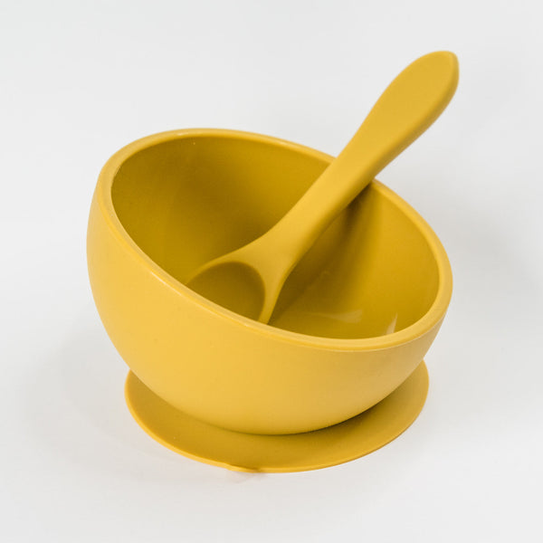 Babeehive Goods Mustard Suction Bowl and Spoon Set