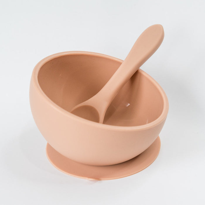 Babeehive Goods Apricot Suction Bowl and Spoon Set