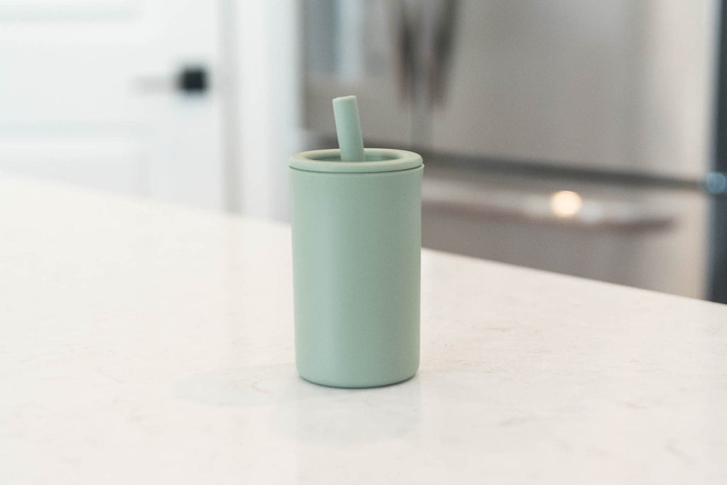 Babeehive Goods Sage Silicone Straw Cup
