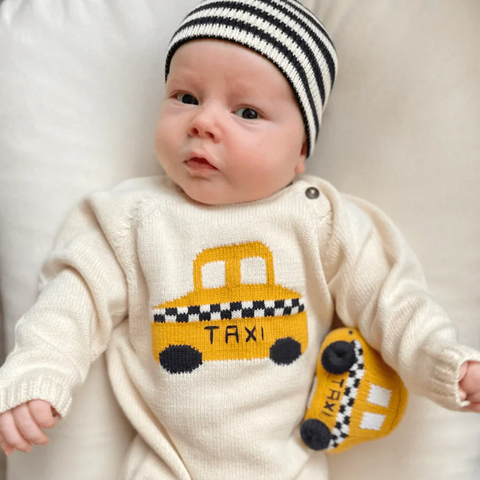 Estella Knit Baby Romper - Taxi