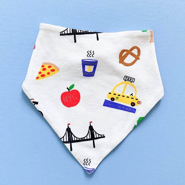 Estella Organic Baby Bib Kerchief Reversible - Big City All Over Print