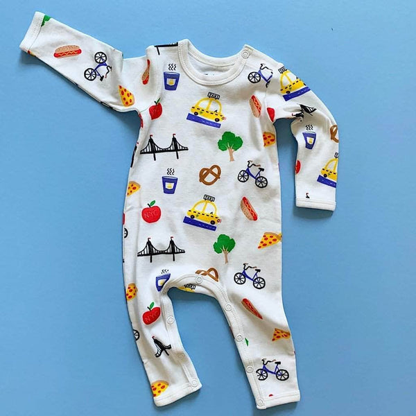 Estella Organic Baby Romper Onesie - New York City All Over Print