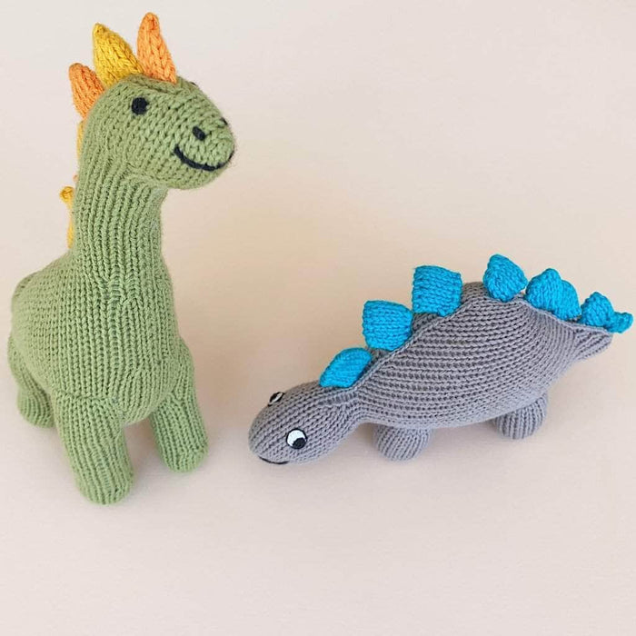 Estella Dinosaur Baby Gift Set - Organic Newborn Toy Rattles | Stegosaurus & Brachiosaurus