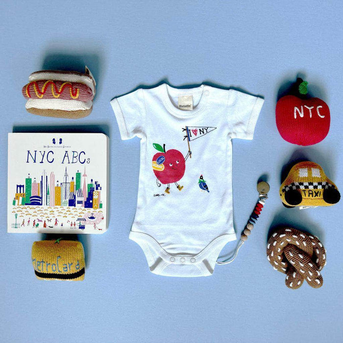 Estella "I Love NY" Baby Gift Set-Rattles, Onesie, Pacifier Clip, and Baby Book