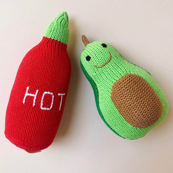 Estella Organic Baby Gift Set | Hot Sauce & Avocado Rattles