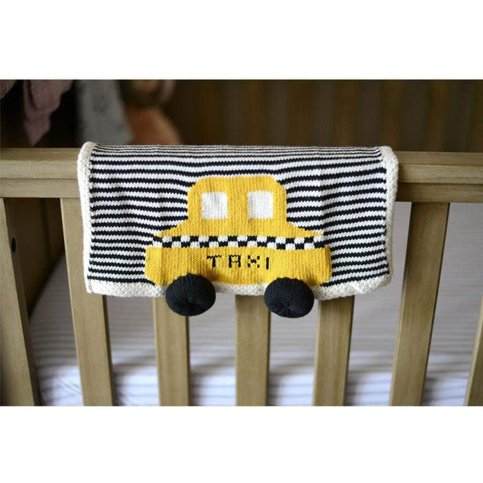 Estella Organic Baby Gift Set - Newborn Security Blanket, Rattle Toys | NYC Taxi, Hot Dog & Pretzel