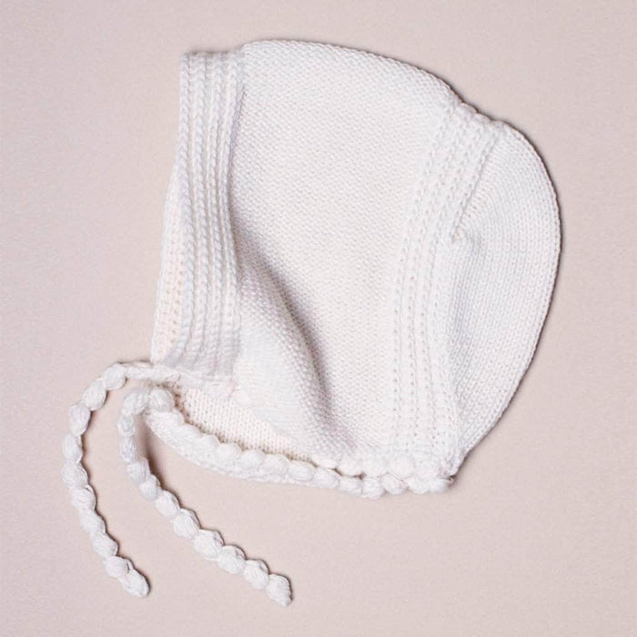 Estella Organic Baby Gift Set - Sleeveless Hand Knit Newborn Romper, Apple Rattle Toy & Hat