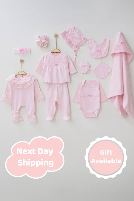 THA Dressing Ann Pink Newborn Coming Home Set (11 Pcs)