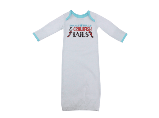 Little Hometown Snakes and Snails and Crawfish Tails Baby Gown