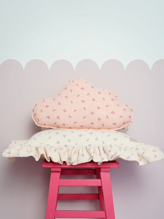 Moi Mili Muslin "Pink Forget-Me-Not" Cloud Pillow