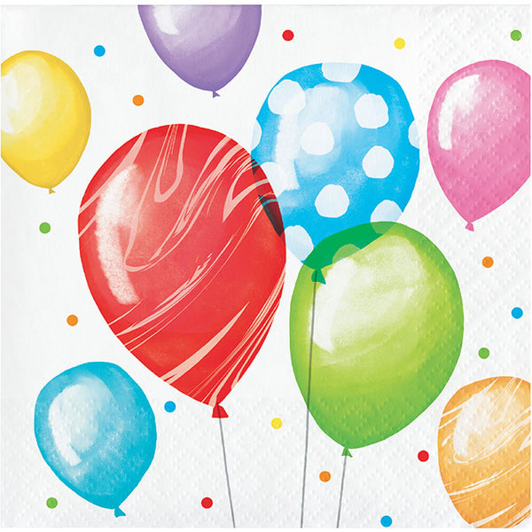 Party Decorations Balloon Bash Beverage Napkin 16ct