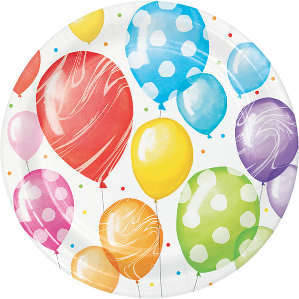 Party Decorations Balloon Bash Paper Dessert Plate 8ct